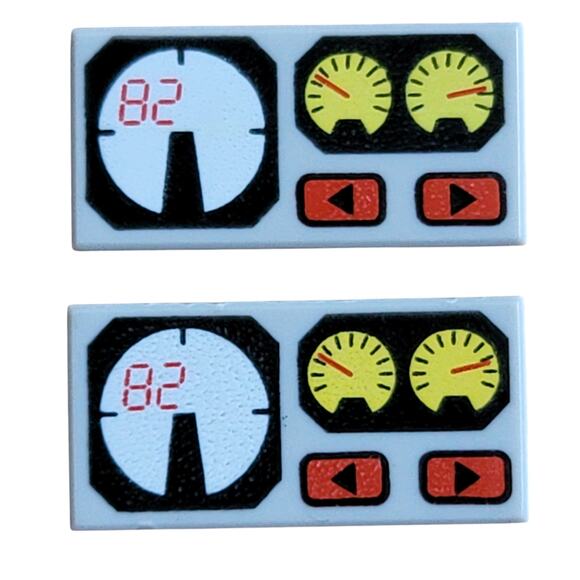 LEGO 1x2 Gauge‎ Tile Light Gray Lot 2 Pc 3069px19 Replacement Parts Pieces Toys - Picture 1 of 3